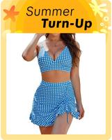 Blooming Jelly High Waisted Bikini Sets Women's Tummy Control Two Piece  Gingham Bikini Swimsuit #Springtok