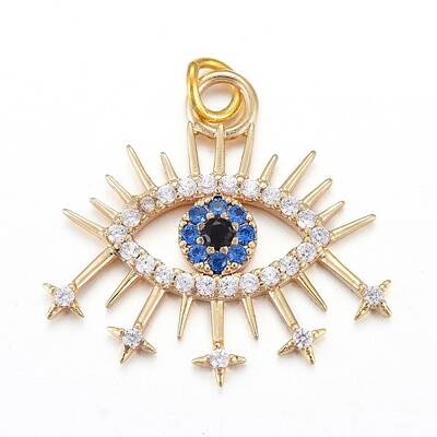 Brass Micro Pave Cubic Zirconia Pendants
