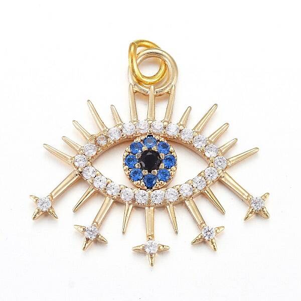 Brass Micro Pave Cubic Zirconia Pendants