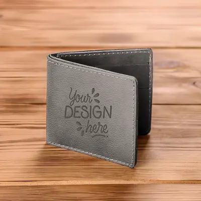 Leather Wallet - Steel-Five Sides