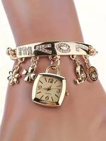 Women's Elegant Rhinestone Decorated Bracelet Quartz Watch, Fashionable Bracelet Wristwatch, Trendy Watch Jewellery As Gift f...