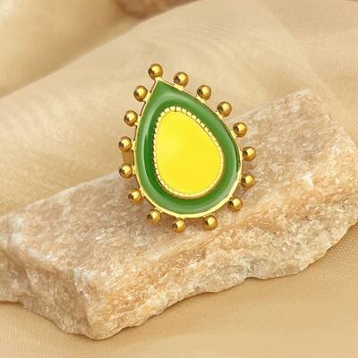 304 Stainless Steel Enamel Finger Rings for Women