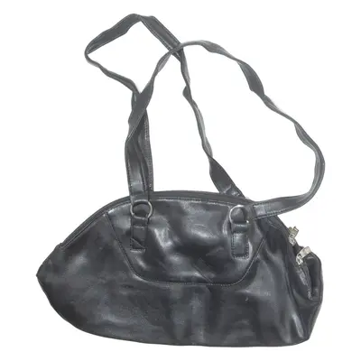 Womens Shoulder Bag Black Leather 90s