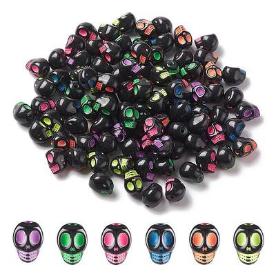 Opaque Black Acrylic Beads
