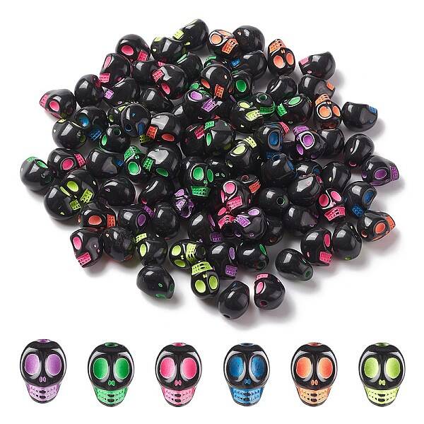 Opaque Black Acrylic Beads