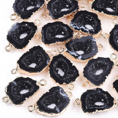 Electroplate Druzy Resin Links connectors