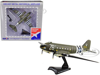 Douglas C-47 Skytrain Transport Aircraft Tico Belle 82nd Airborne Division D-Day (1945) United States Army Air Forces 1/144 D...