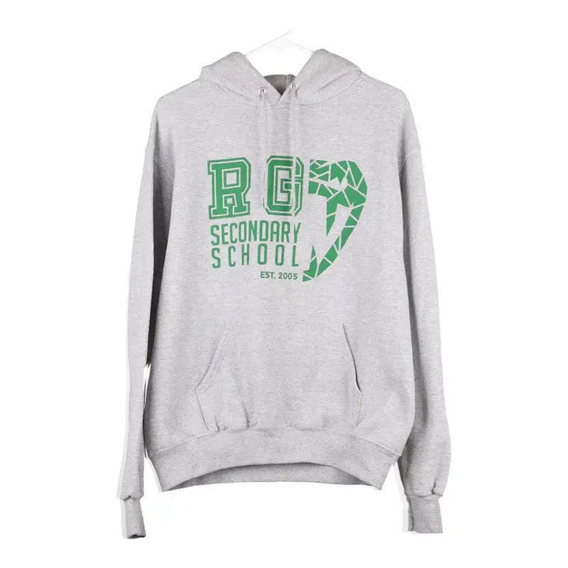 RG Secondary School Champion Hoodie - Medium Grey Cotton Blend