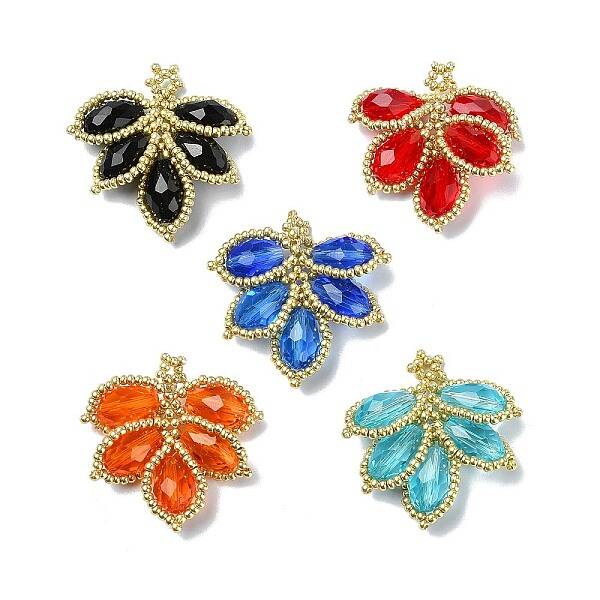 Glass Seed Beaded Woven Pendants