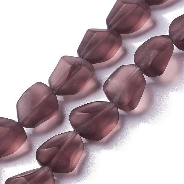 Transparent Frosted Glass Beads Strands
