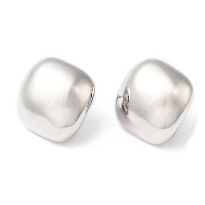 Rack Plating Brass Square Stud Earrings