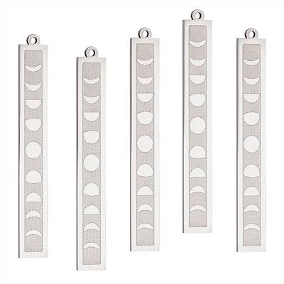 5Pcs 201 Stainless Steel Pendants
