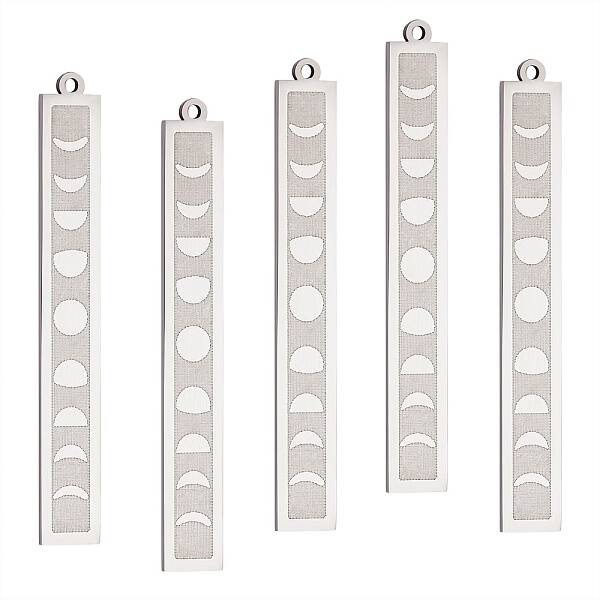 5Pcs 201 Stainless Steel Pendants