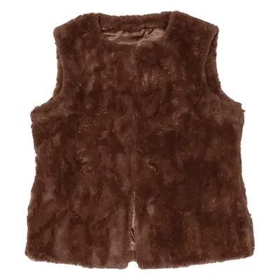 Teddy Fleece Gilet Brown Womens M