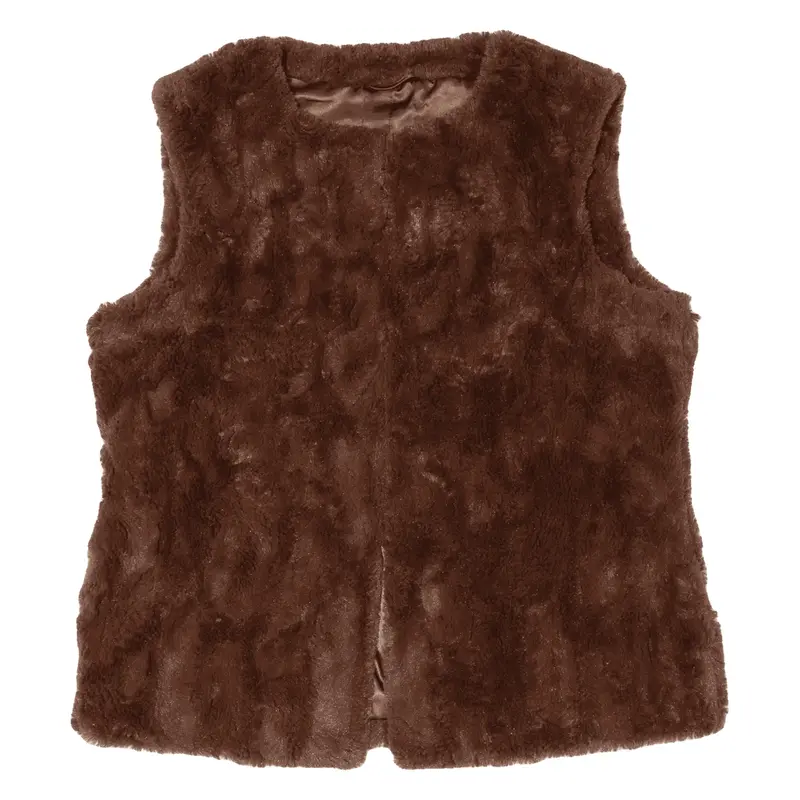 Teddy Fleece Gilet Brown Womens M