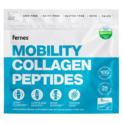 FERNES Mobility Collagen Peptides Joint Support, Bone Health, Cartilage & Tendon Care for Women & Men - Pure Grass Fed Bovine...