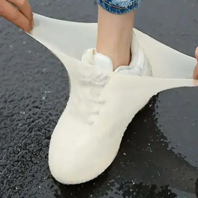 Silicone Waterproof Shoe Cover, 1 Pair Durable Thick Reusable Non-slip Rain Boots, Rainy Day Shoe Cover for Outdoor Use, Tra...
