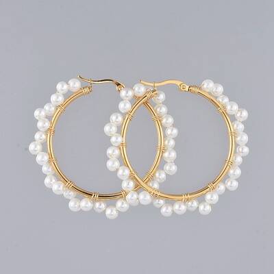 Beaded Hoop Earrings