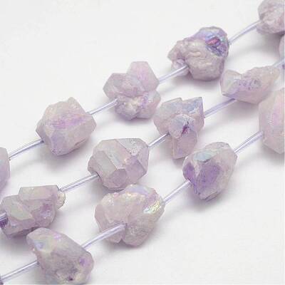 Electroplated Natural Amethyst Bead Strands