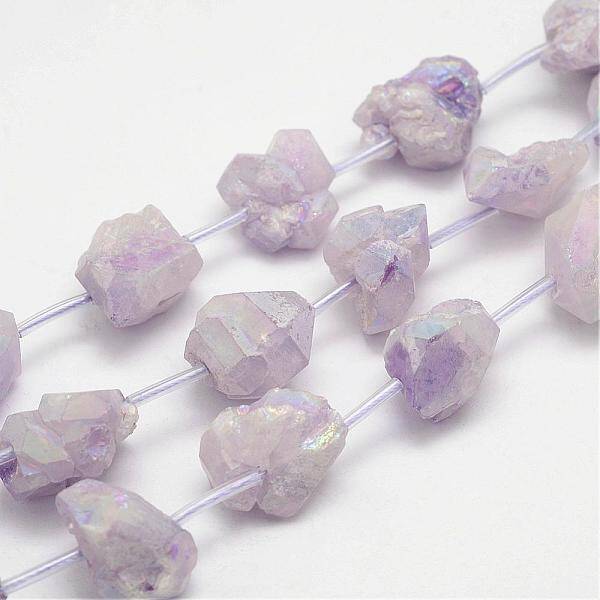 Electroplated Natural Amethyst Bead Strands