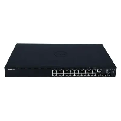 N1524 Dell EMC PowerSwitch N1500 Series N1524 24 x 10/100/1000Base-T RJ-45 and 4 x 10GbE SFP+ Ports Layer 3 Managed Gigabit E...