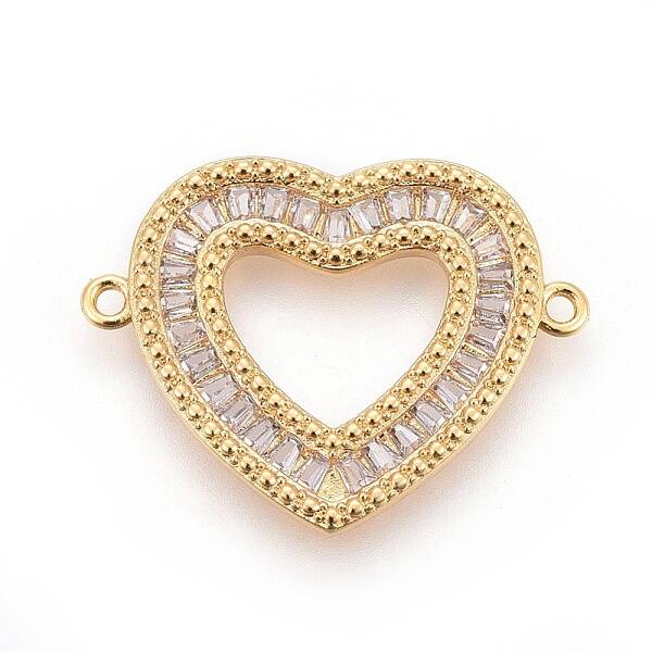 Brass Micro Pave Cubic Zirconia Links