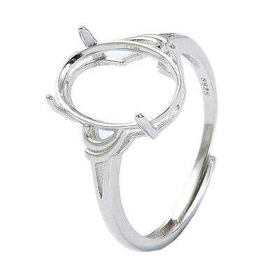 Adjustable 925 Sterling Silver Solitaire Ring Settings