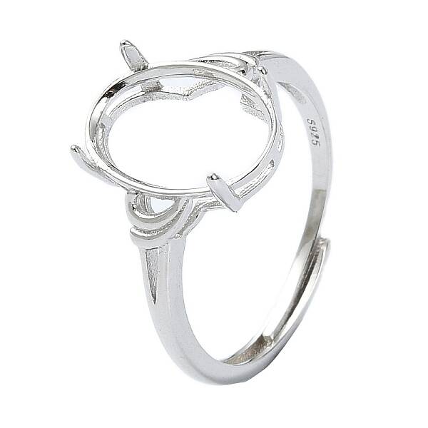 Adjustable 925 Sterling Silver Solitaire Ring Settings