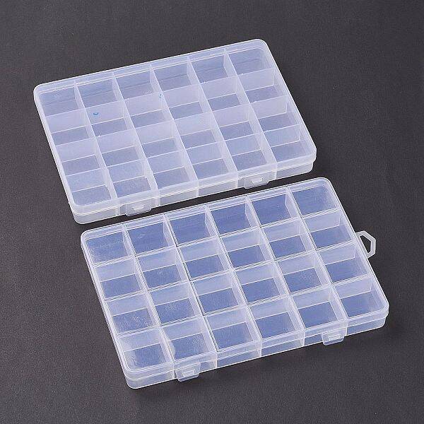 (Defective Closeout Sale: Scratch Mark) Plastic Bead Storage Containers