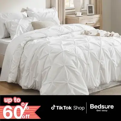 5/7 PCS-Bedsure Soft  Pintuck Comforter Set - Multi-Color,Cloud-like,Ultra-Soft,Machine Washable,Luxury Bedroom Decor Accesso...