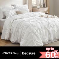 【Fathers Day Gifts  】7-PCS-Bedsure Soft  Pintuck Comforter Set - Multi-Color,Cloud-like,Ultra-Soft,Machine Washable,Luxur...