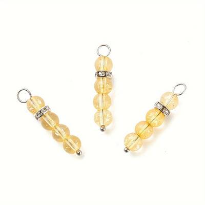 10Pcs Natural Citrine Pendants