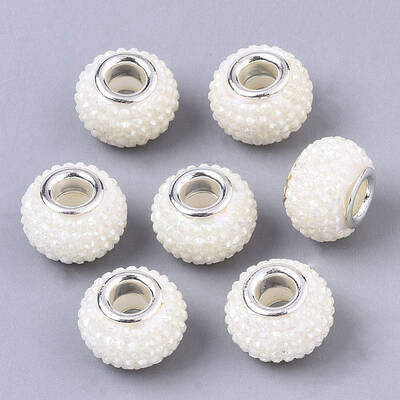 Resin Rhinestone European Beads