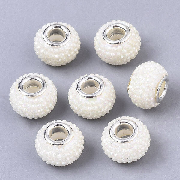 Resin Rhinestone European Beads