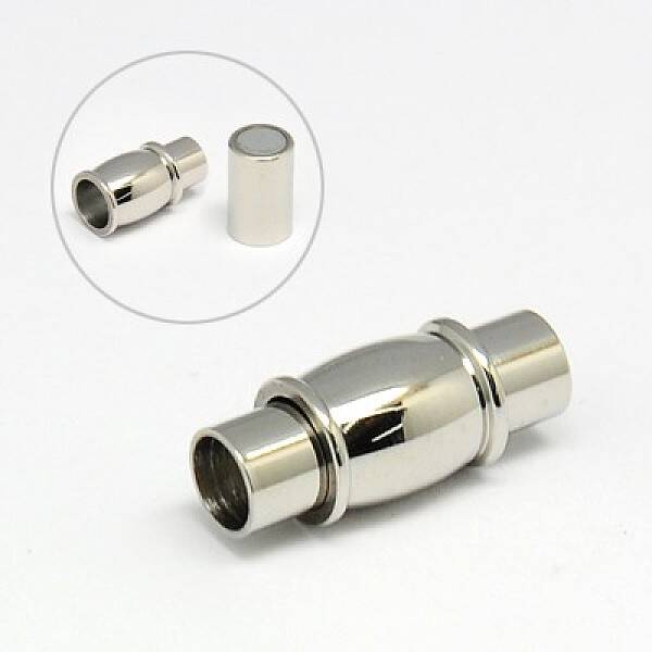 Tarnish Resistant 304 Stainless Steel Magnetic Clasps with Glue-in Ends