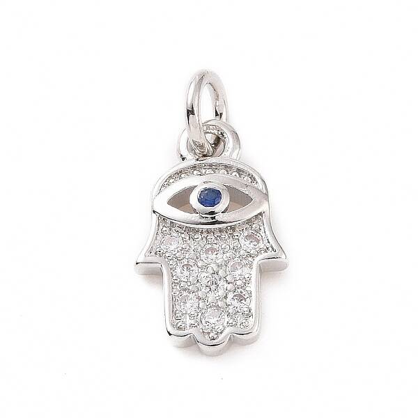 Brass Micro Pave Cubic Zirconia Charms