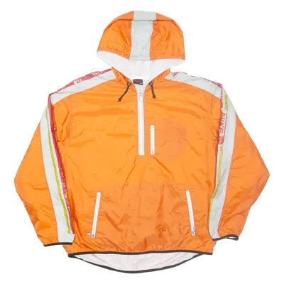 NIKE Womens Anorak Jacket Orange Nylon Hooded UK 14
