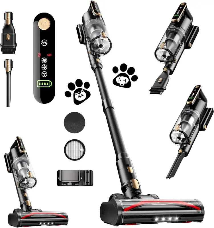 Trucozie Cordless Vacuum Cleaner-T352, 45Kpa 50 Mins Runtime Self-Standing Stick Vacuum Cleaners for Home, Powerful Suction, ...