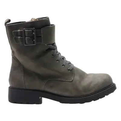 CLARKS Ankle Boots Grey Leather Womens UK 7