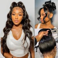 Tahikie 250% Density 360 Full Lace Invisi Strap Body Wave Wigs Human Hair Water Wave Transparent Lace Hidden Strap Frontal Bl...