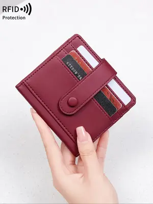 Women's Minimalist Plain Color Wallet (1 Piece), Casual Trendy Versatile Multi-pocket Wallet, Fashionable Wallet for Daily Us...
