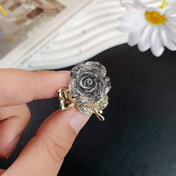 Mini Sequins Rose Alloy Claw Hair Clips