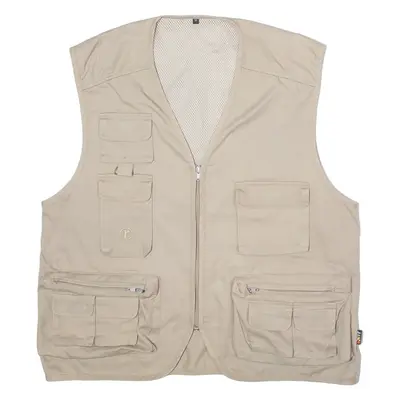 RUKKA Utility Mens Gilet Beige Twill 90s M