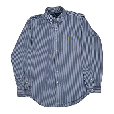 Classic Fit Ralph Lauren Striped Shirt - Medium Blue Cotton
