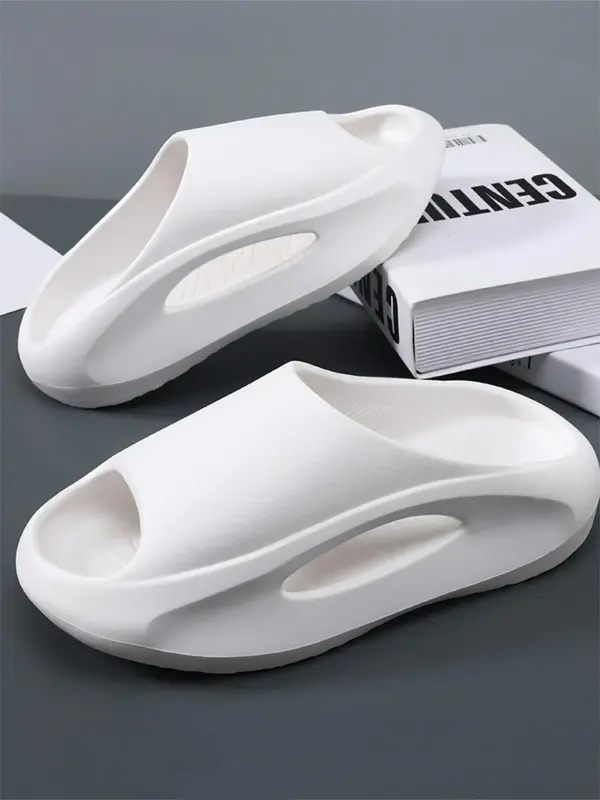 Men's Summer 2024 Casual Comfort Fish Mouth Shape Design Slides for Boys, Non-slip Soft Cushioned Slippers, Adjustable Open-t...