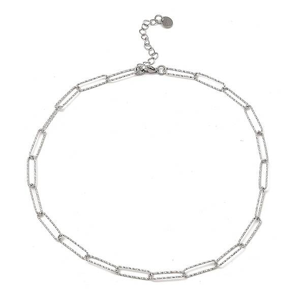 Non-Tarnish 304 Stainless Steel Paperclip Chain Necklace