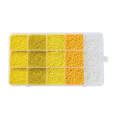 DIY 15 Grids ABS Plastic & Glass Seed Beads Jewelry Making Finding Beads Kits