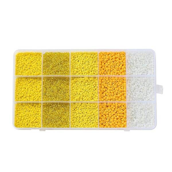 DIY 15 Grids ABS Plastic & Glass Seed Beads Jewelry Making Finding Beads Kits