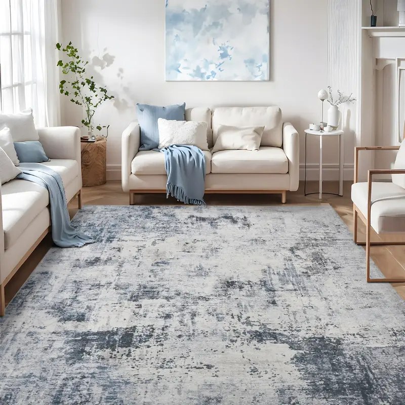 [CLEARANCE] MontVoo Abstract Washable Area Rugs for Living Room & Bedroom, Soft Touch, Machine Washable, Unique Design, Large...