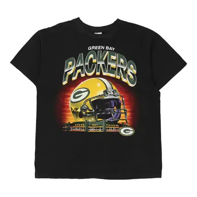 Green Bay Packers True-Fan Sportswear NFL T-Shirt - Large Black Cotton